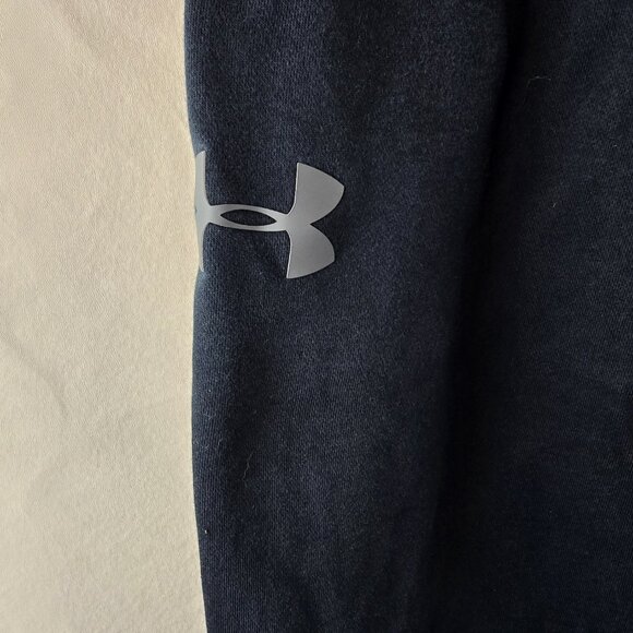 Under Armour Mens Large Black Fleece Sweatpants Loose Fit Warm Athletic Open Hem - Picture 4 of 9